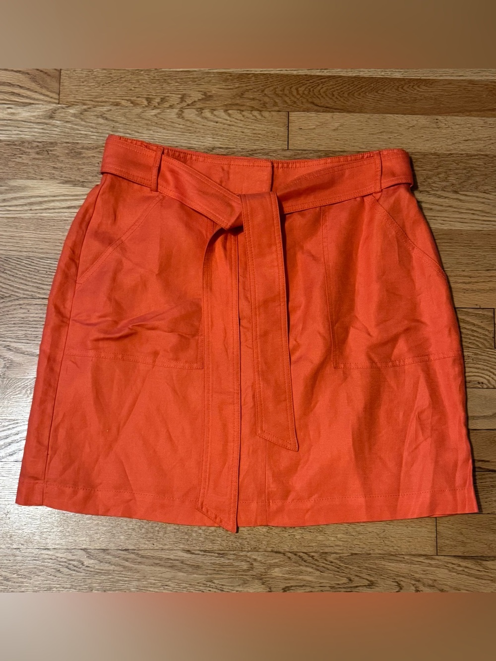 Ann Taylor orange linen skirt size 12